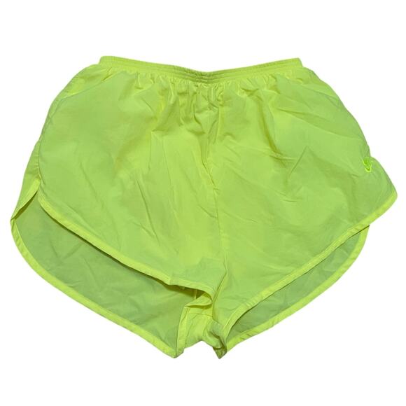 Nike Vintage Women's Medium Neon‎ Yellow Lined High Cut Running active Shorts - Picture 1 of 7